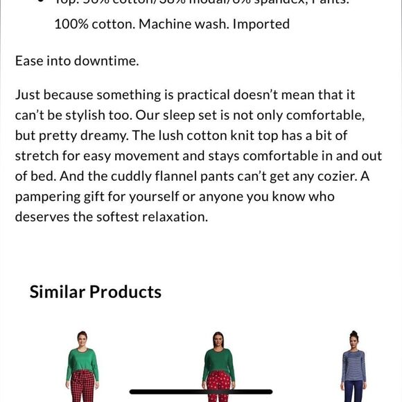 Lands ends pants PJ New with tags size small (6-8) - Picture 5 of 11